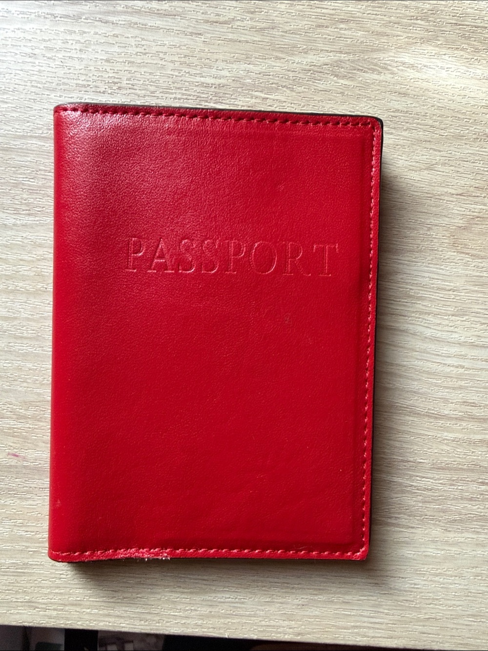 Lodis Red Leather Passport & Card Holder